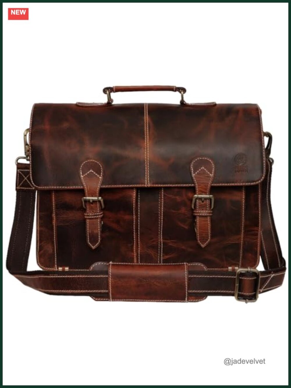 Genuine Leather Messenger Bag for Men 16 Inch Laptop Briefcase Satchel